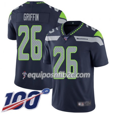 Camiseta Hombre NFL Seattle Seahawks Shaquem Griffin 26 Nike Azul 100th